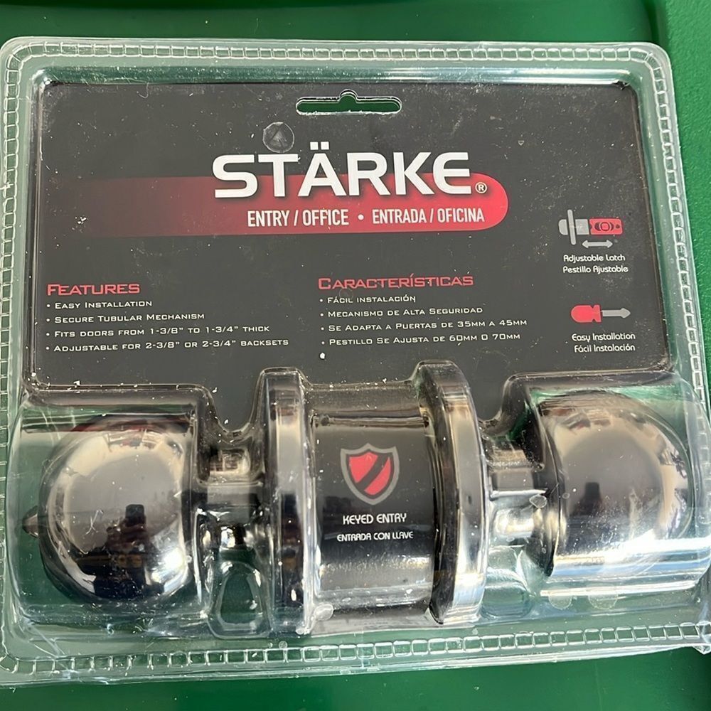 Starke dark colored style keyed entry door lock knob office entry w/2 keys